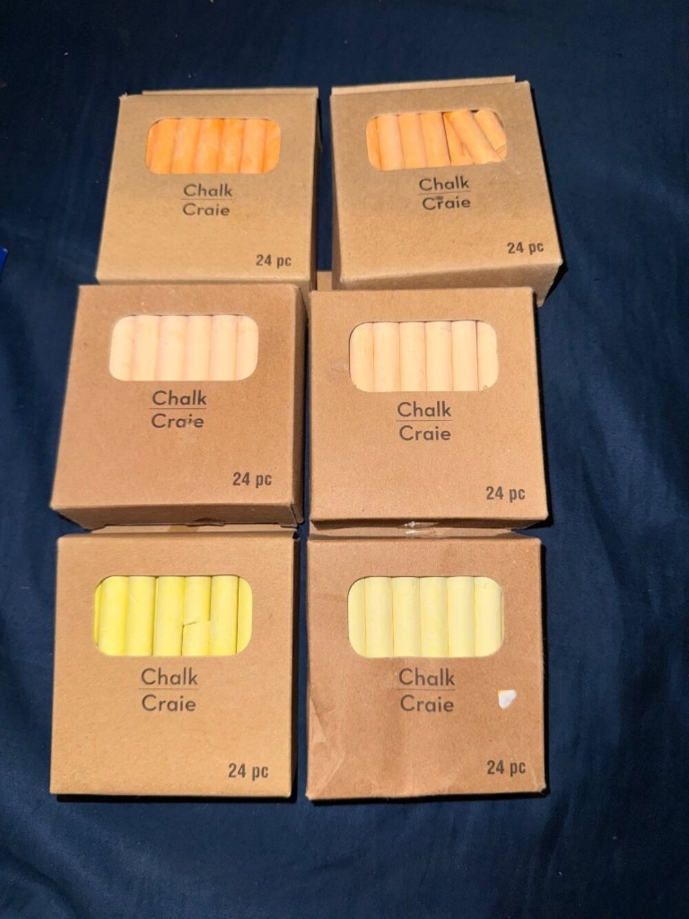 6 Boxes 24-Piece Box Of Colored Chalk For Classroom Art & DIY Projects